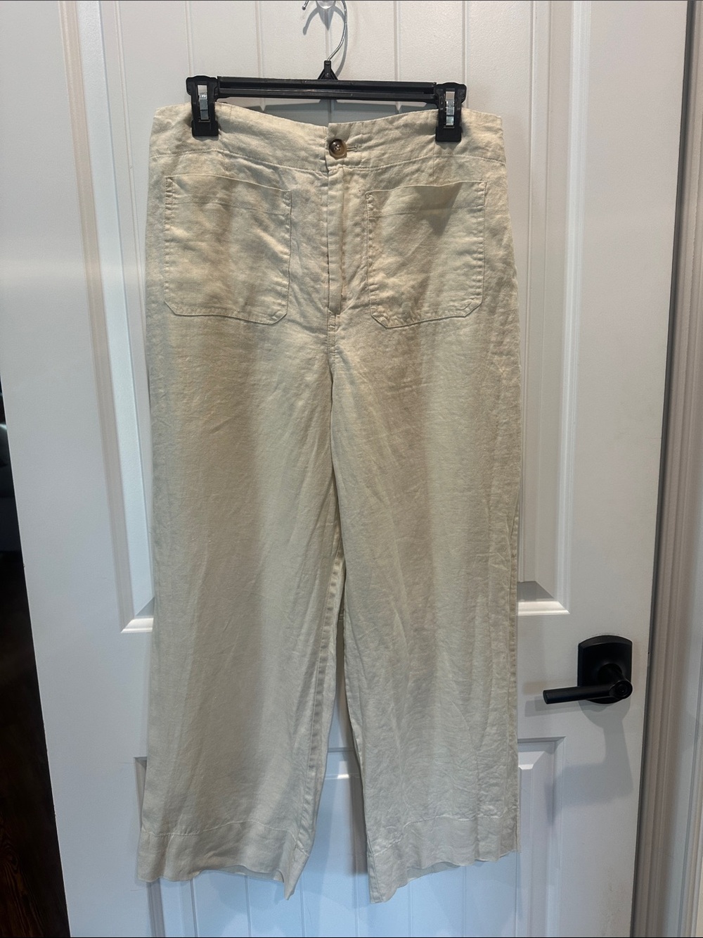 Relaxed Cream Wide-Leg Women's Trousers